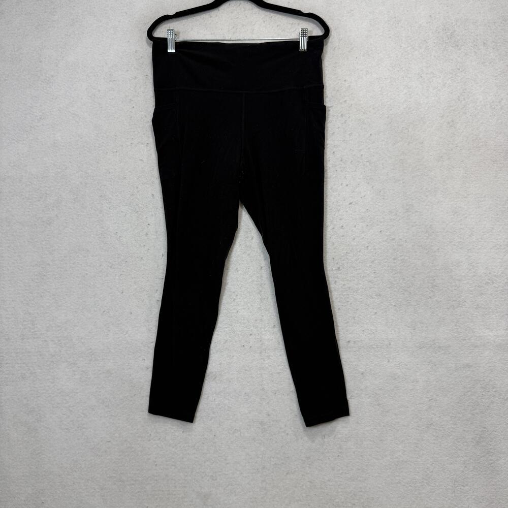 Athleta Leggings Womens L Black Salutation Stash Pocket II Tight Yoga Pockets